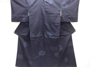 雲取りに幾何学模様織出し本真綿結城紬100亀甲着物